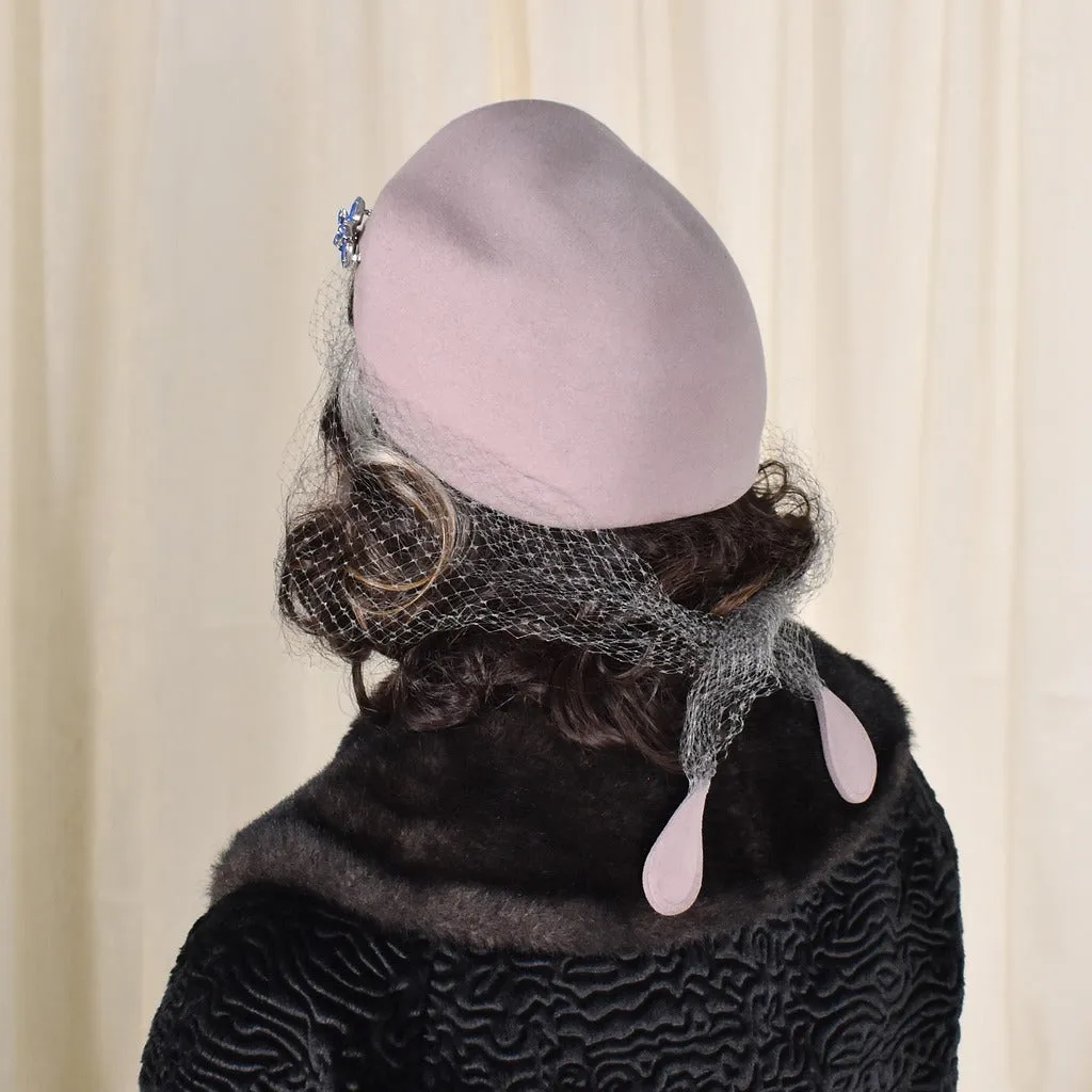 1950s Gray Beret Netting Vintage Hat