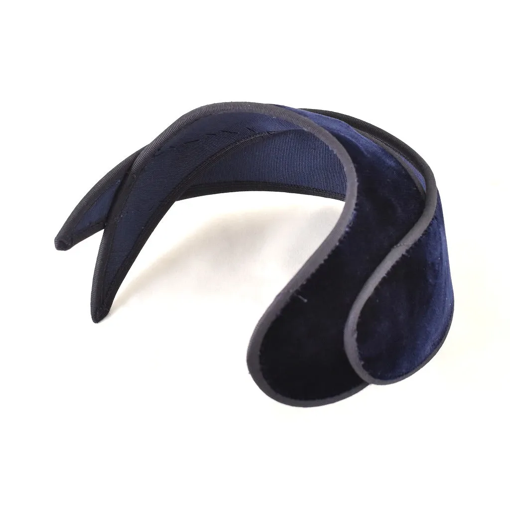 1950s Navy Velvet Vintage Crescent Hat