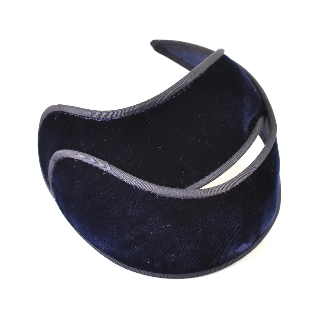 1950s Navy Velvet Vintage Crescent Hat