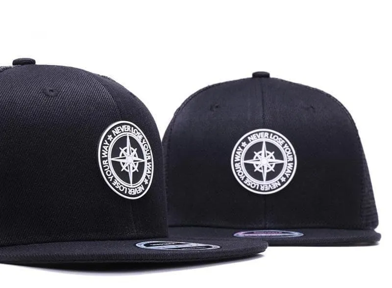 6panels Bone Black Mesh Truck Hip Hop Caps for Men and Women