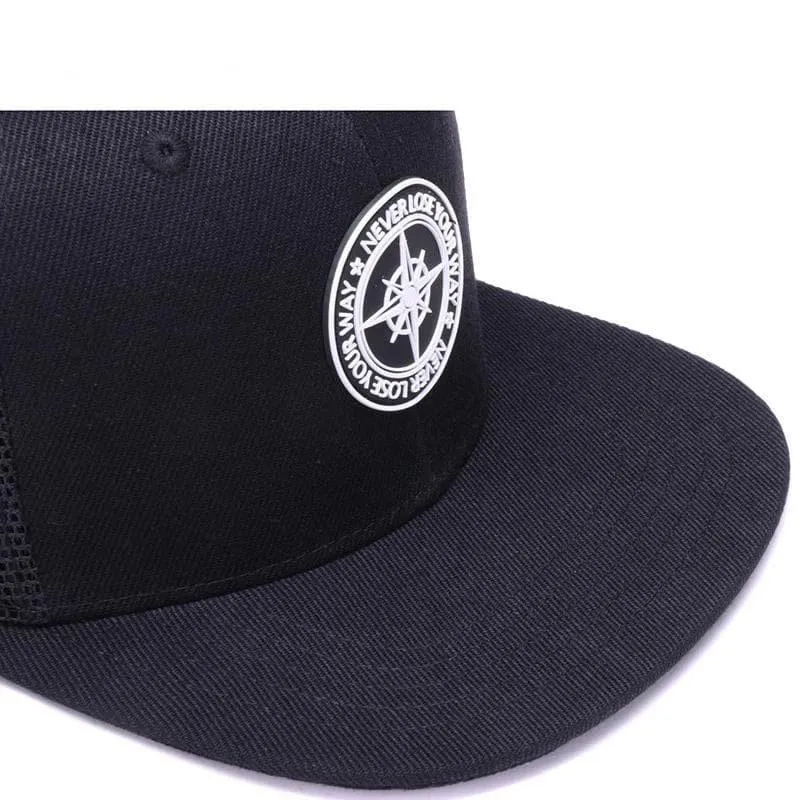 6panels Bone Black Mesh Truck Hip Hop Caps for Men and Women