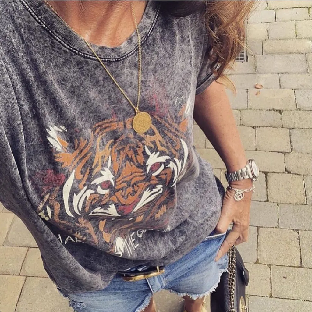 Acid Wash Tiger Tee