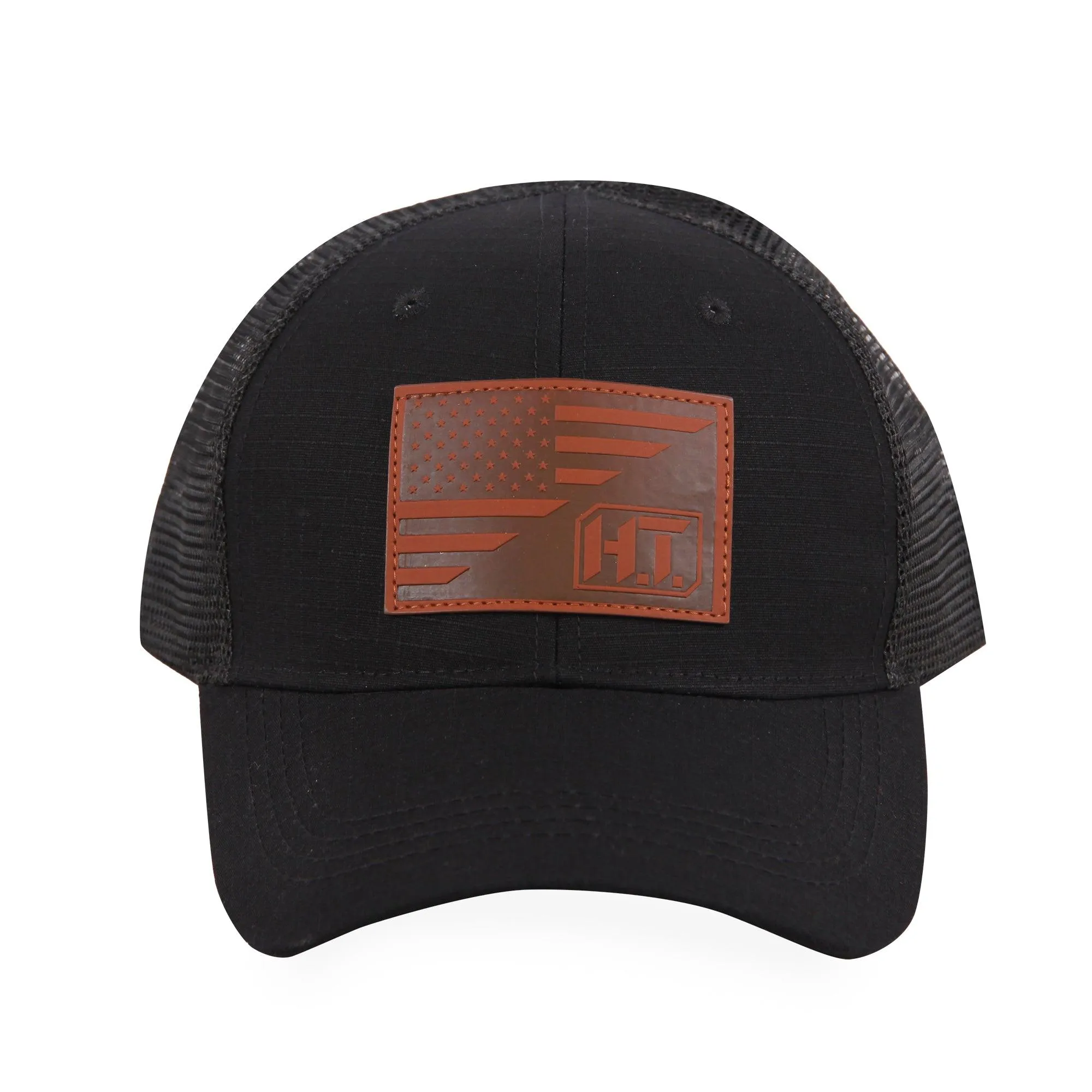 American Flag/HT Logo Leather Patch - Trucker Mesh