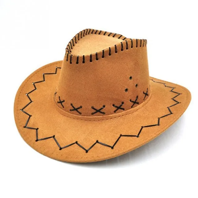 Artificial Suede Cowgirl Cowboy Hat For Kid Boys Gilrs Party Costumes Sun hat