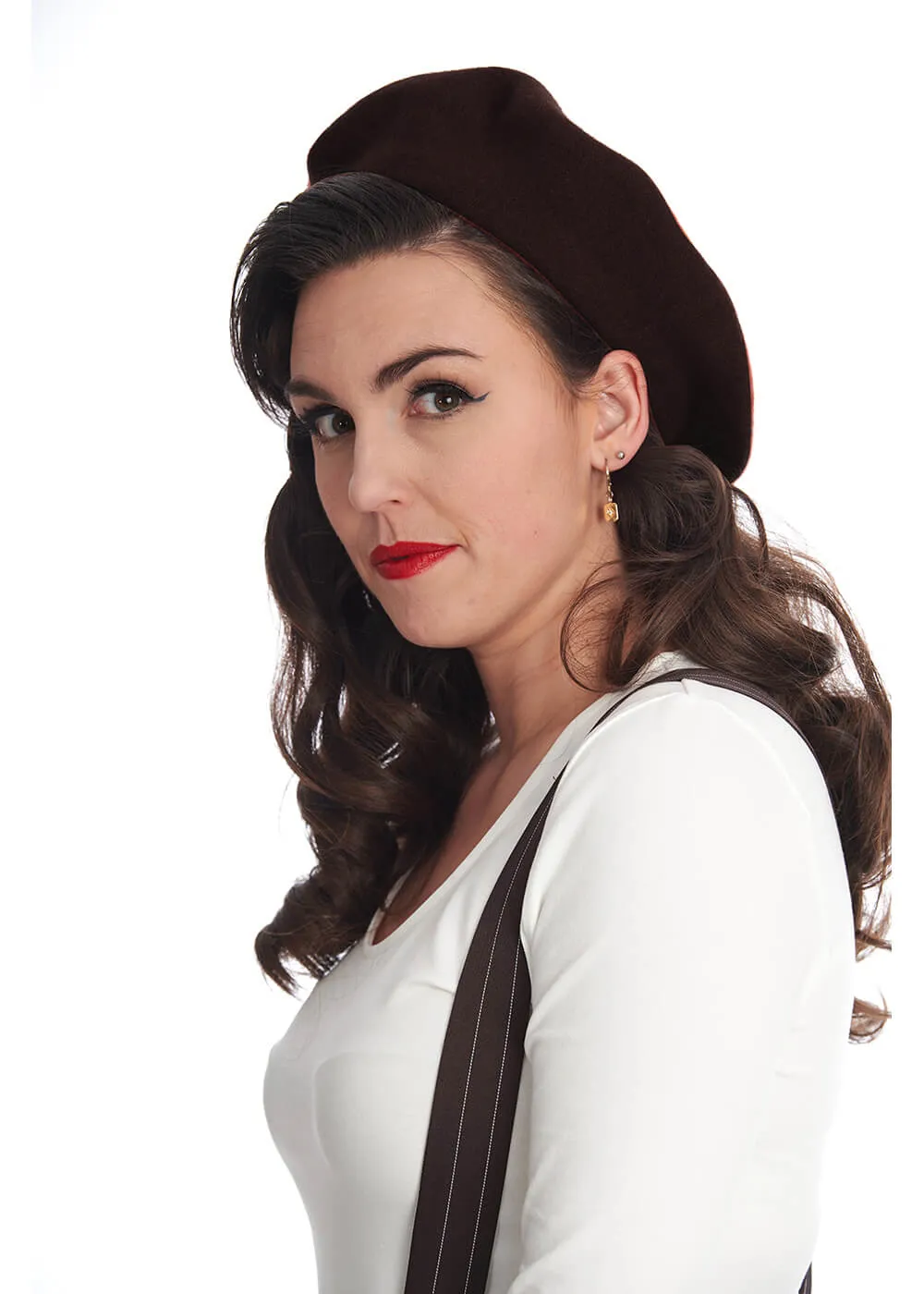 Banned Claire Vintage 50's Beret Dark Brown