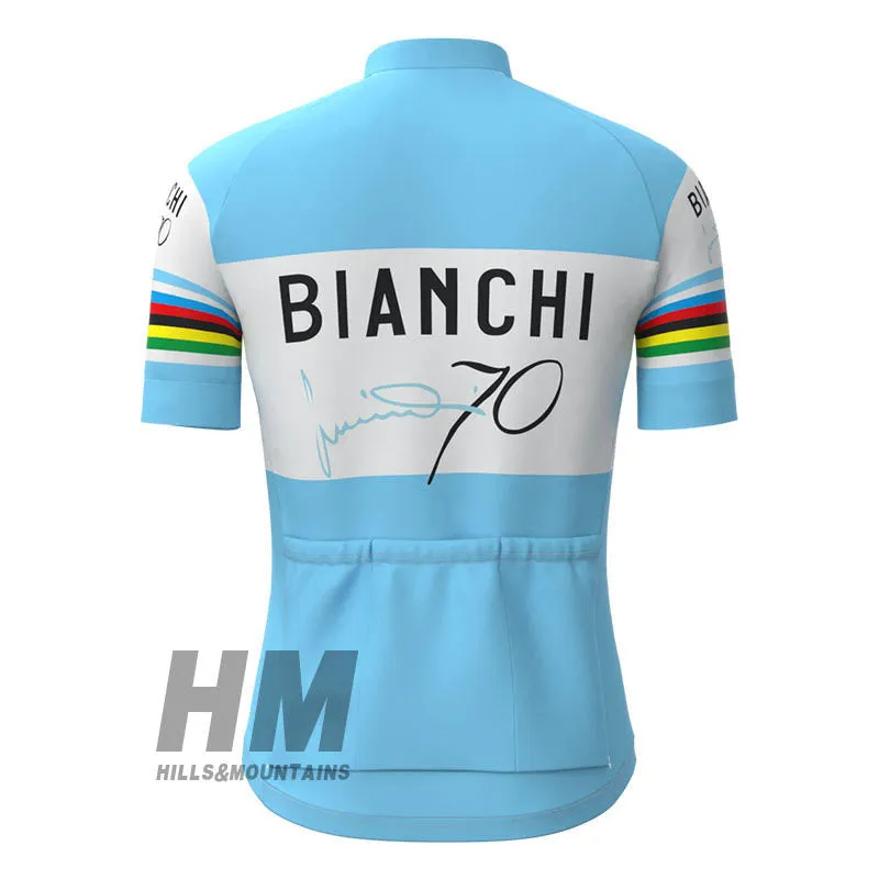 Bianchi 70 Retro Jersey Short Sleeve Blue