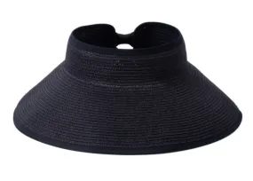 Black Straw Visor - Rollable