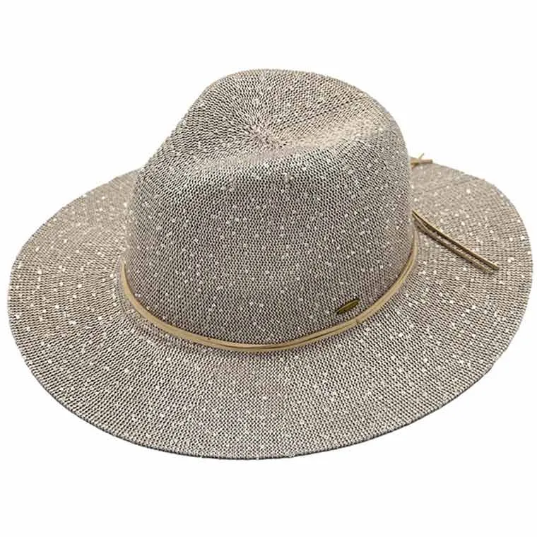 C.C Knitted Panama Hat with Sequins