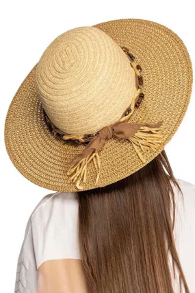 C.C Wooden Beads Braids Trim Two Tone Hat