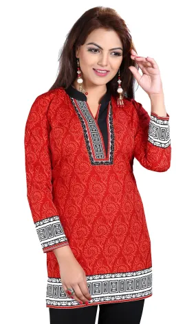 Chic Red India Kurti Online – Stylish Short Kurti for Women