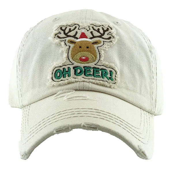 Christmas OH DEER! Rudolph Vintage Baseball Cap