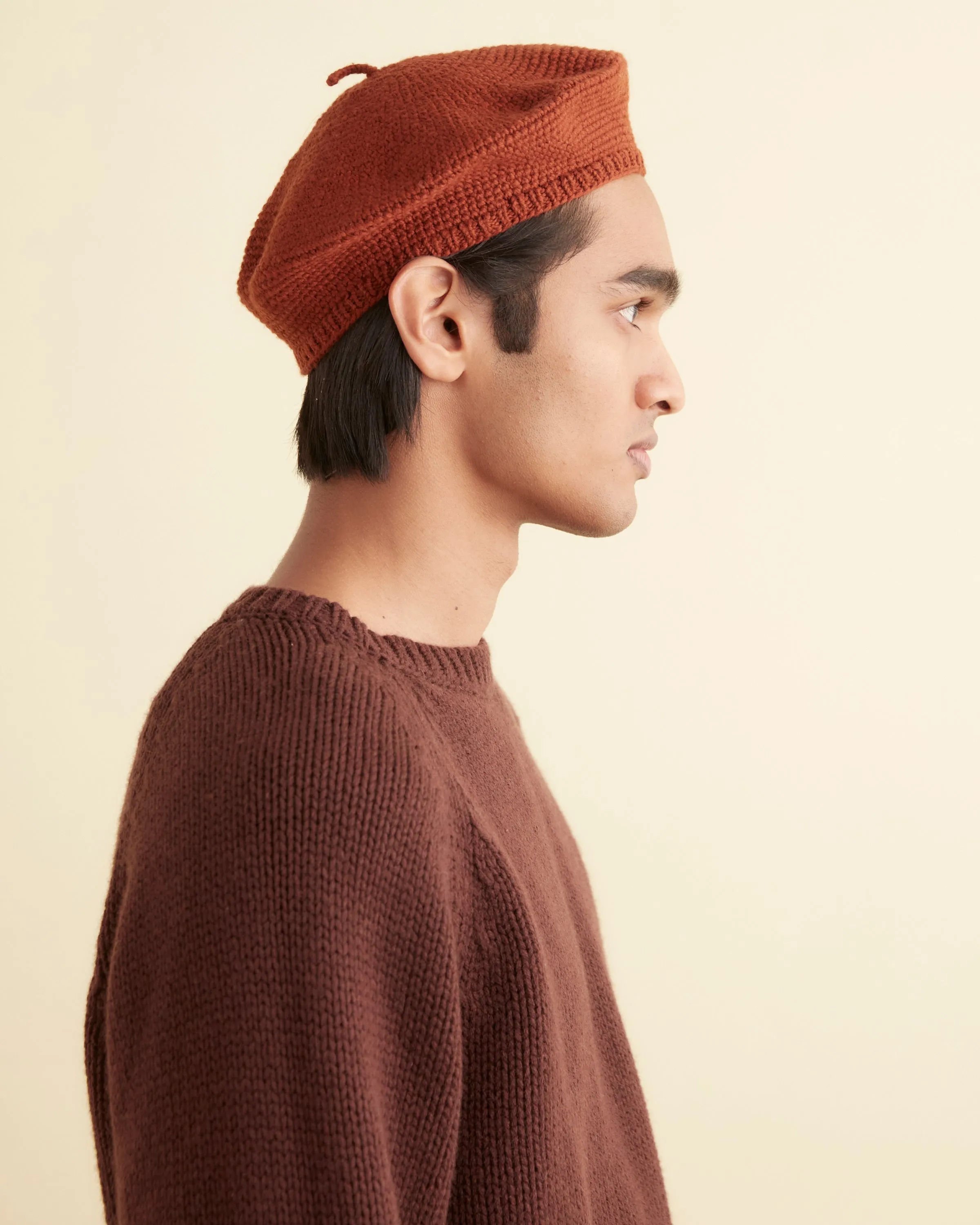 Crochet Beret - Tobacco