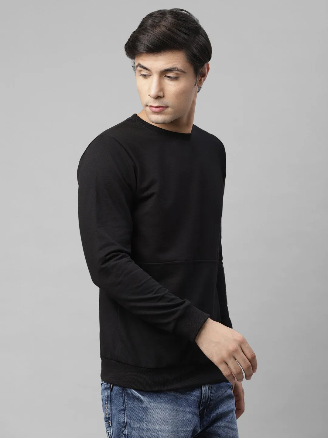 Cut & Sew Terry Round Neck Sweatshirt