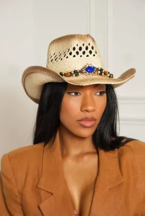 Embellished Straw Cowboy Hat