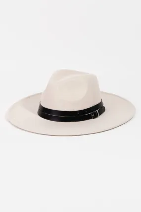 Faux Leather Strap Cowboy Hat