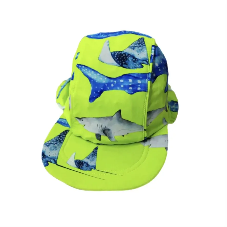 Fluro Green Sharks Swim Hat