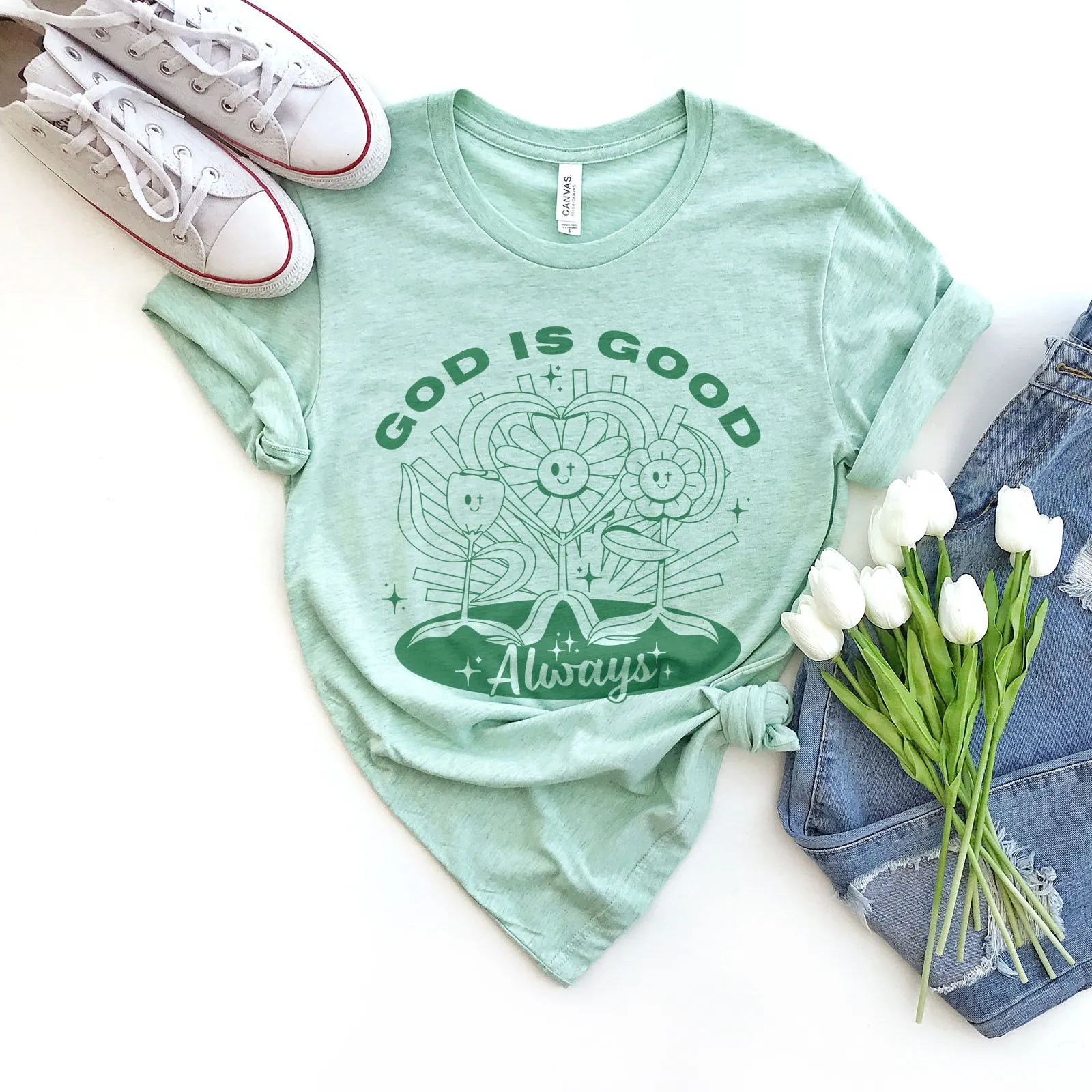 God is Good Vintage Floral Tee