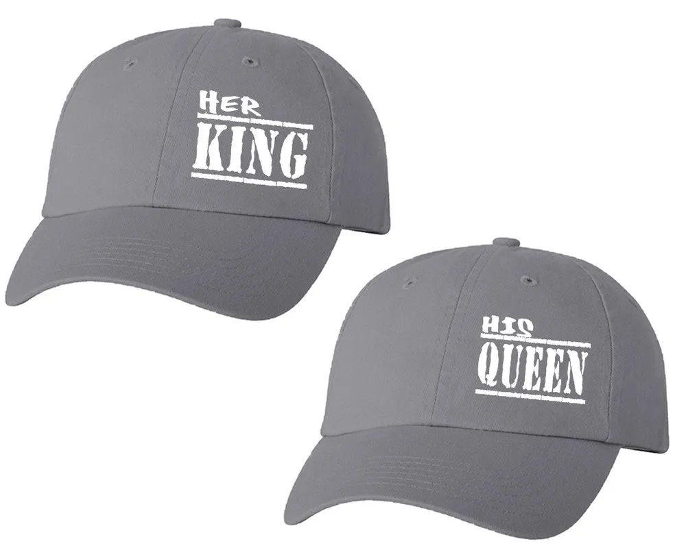 Her King His Queen Couple Matching Baseball Caps, Matching Caps