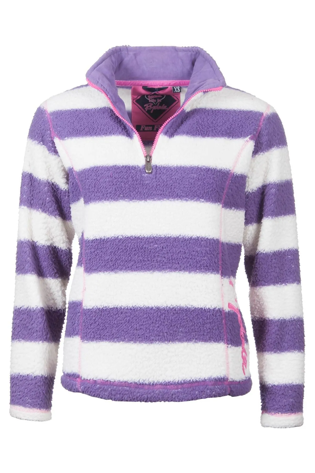 Ladies Striped Half Zip Fun Fleece