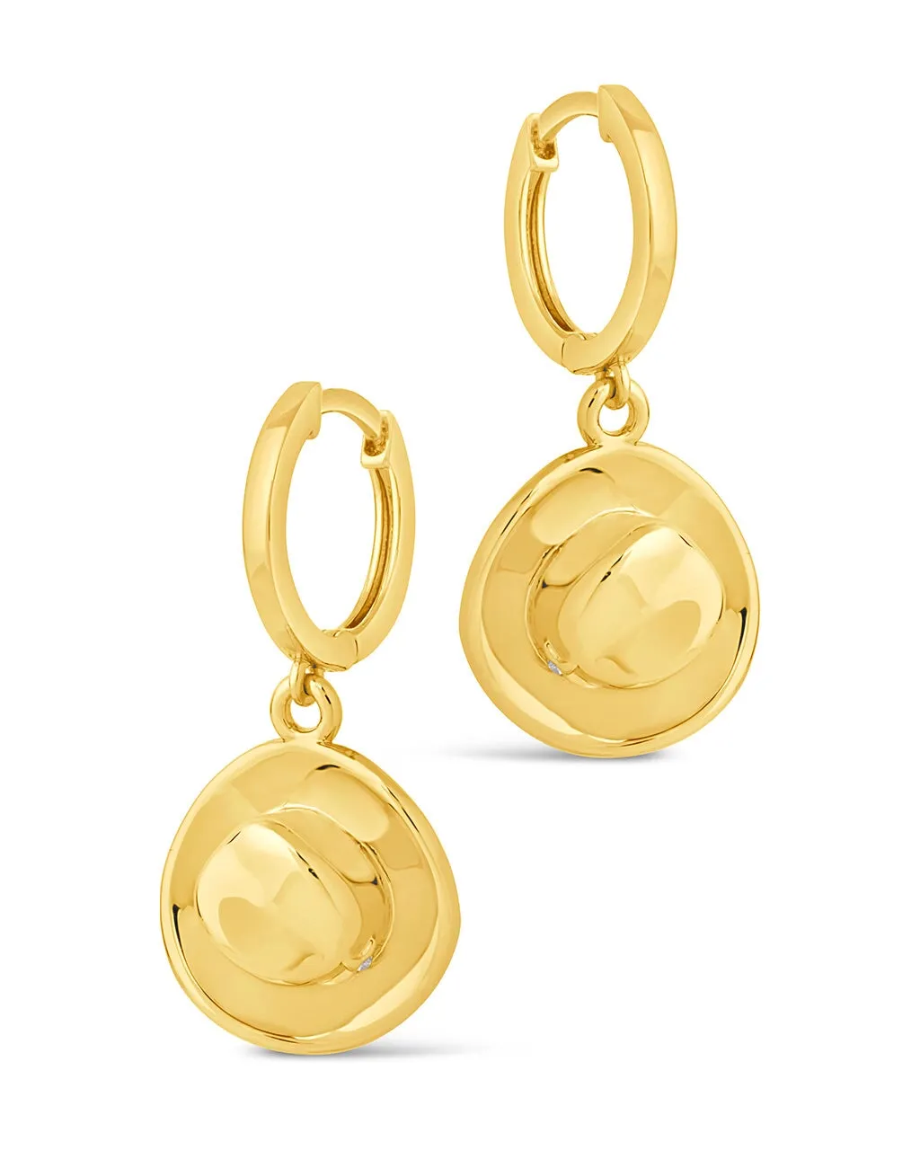 Laney CZ Cowboy Hat Micro Hoop Earrings