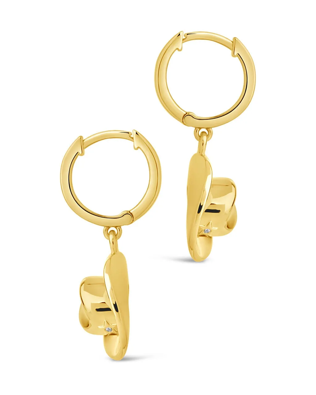 Laney CZ Cowboy Hat Micro Hoop Earrings