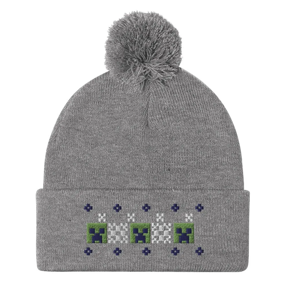 Minecraft Creeper Pom Pom Knit Beanie