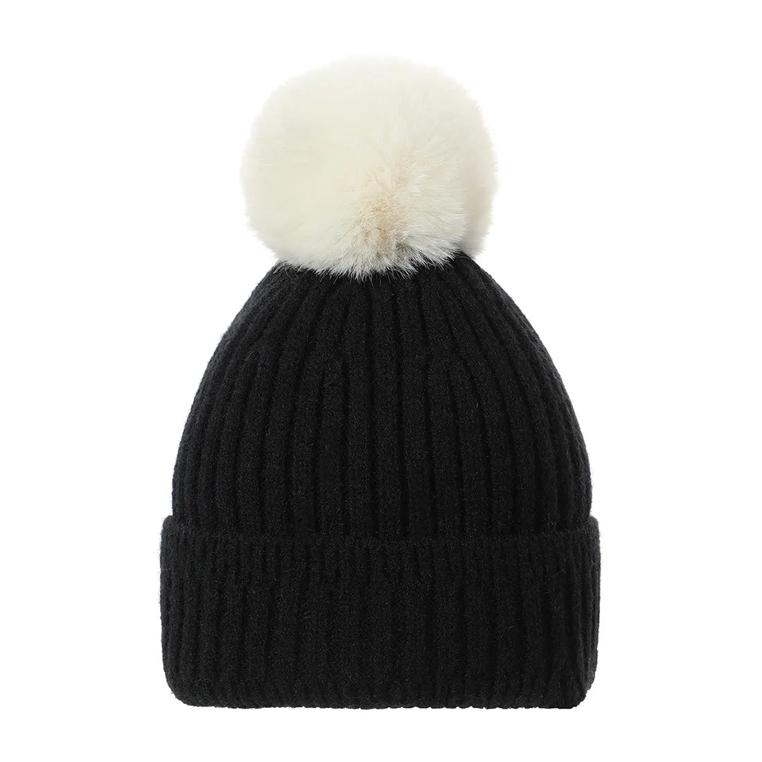 MINISO Simple Series Thick Pompom Beanie Hat (Blue)