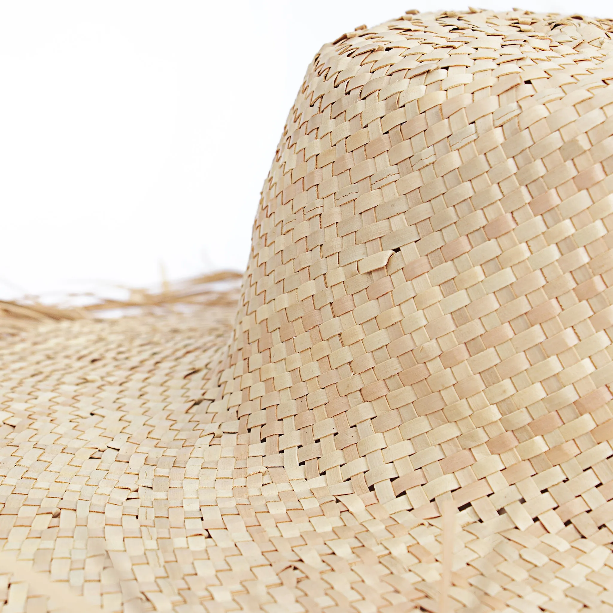 Natural Wide Brimmed w/Frayed Edge Sun Hat