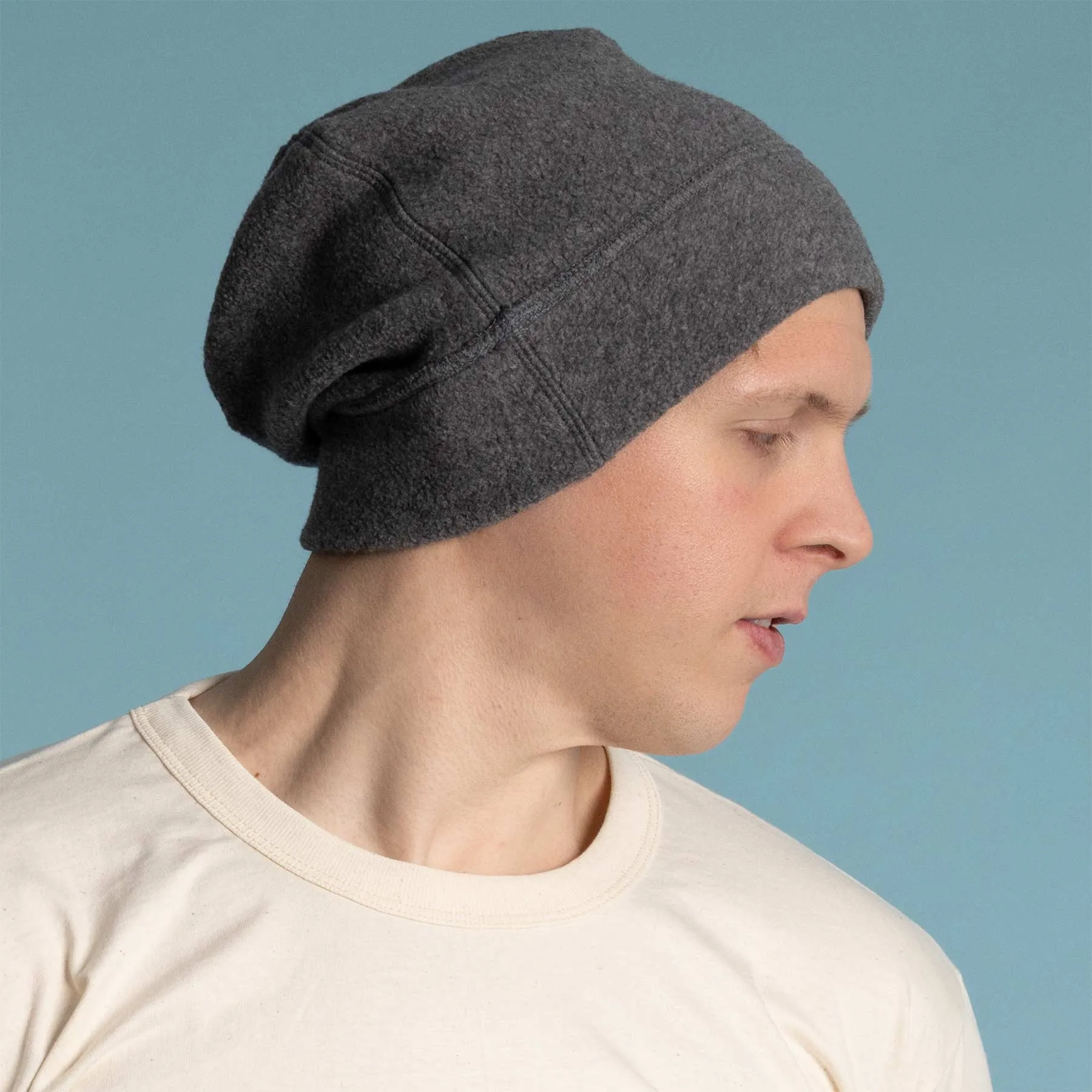 PEMBERTON 100% Organic Cotton Fleece Ski Beanie Tuque Toque Hat (Elastic-Free; OC Thread; Unisex)