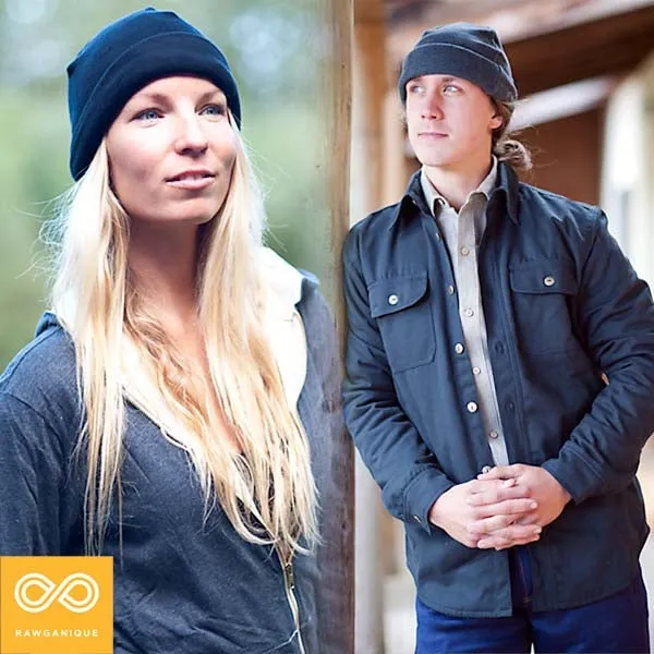 PEMBERTON 100% Organic Cotton Fleece Ski Beanie Tuque Toque Hat (Elastic-Free; OC Thread; Unisex)