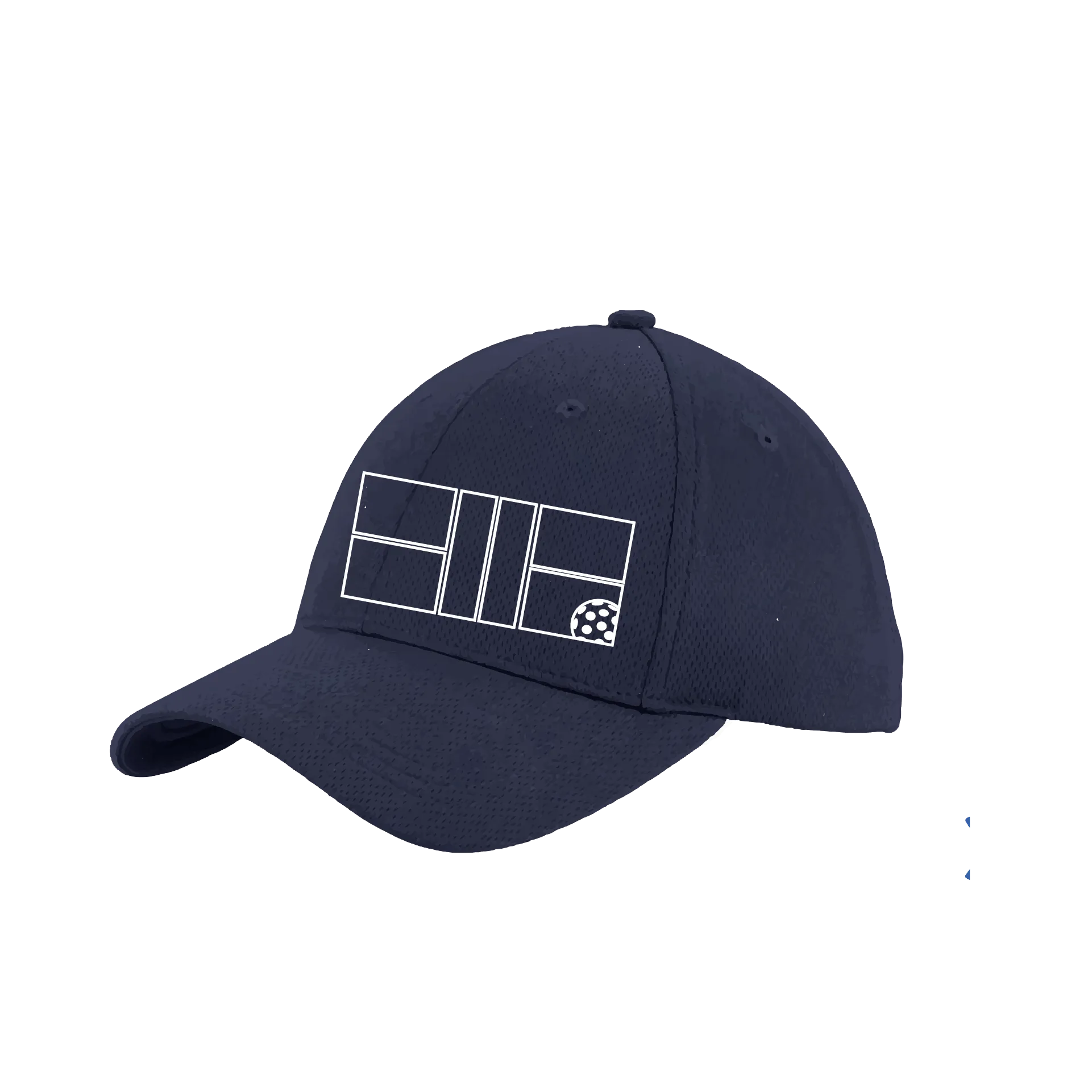 Pickleball Court (White) | Pickleball Hat | Moisture-Wicking 100% Polyester