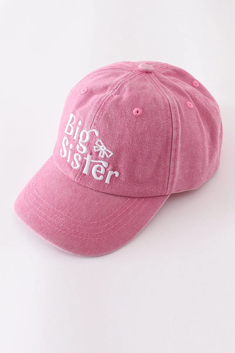 Pink sister embroidery baseball cap