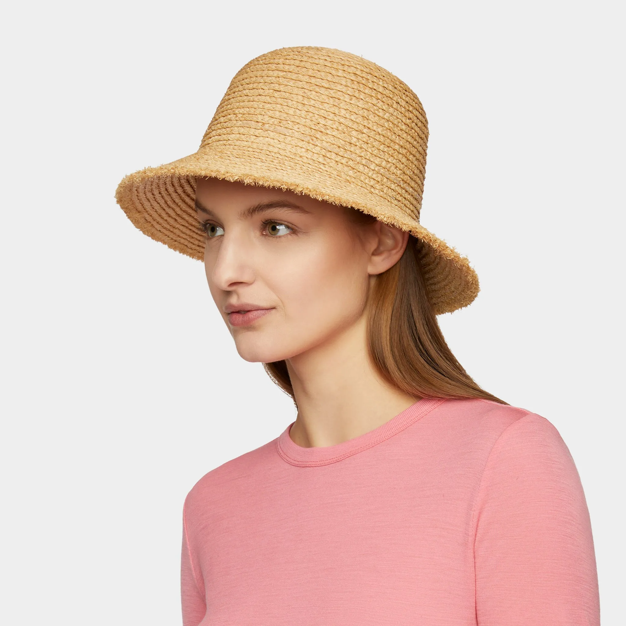 Raffia Frayed Edge Hat