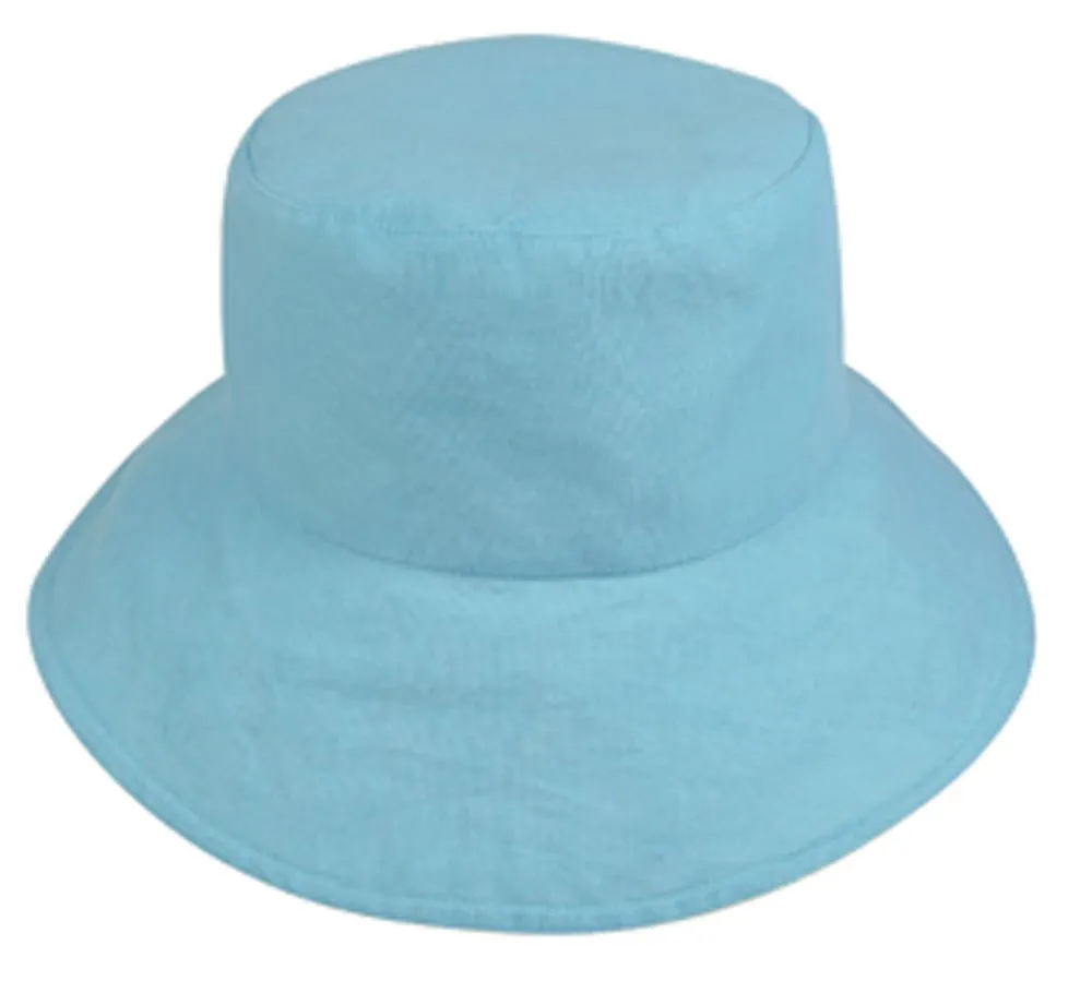 Ramie/Cotton Reversible Bucket Hat For Summer Outdoors Travel Work Vacation - TAIL