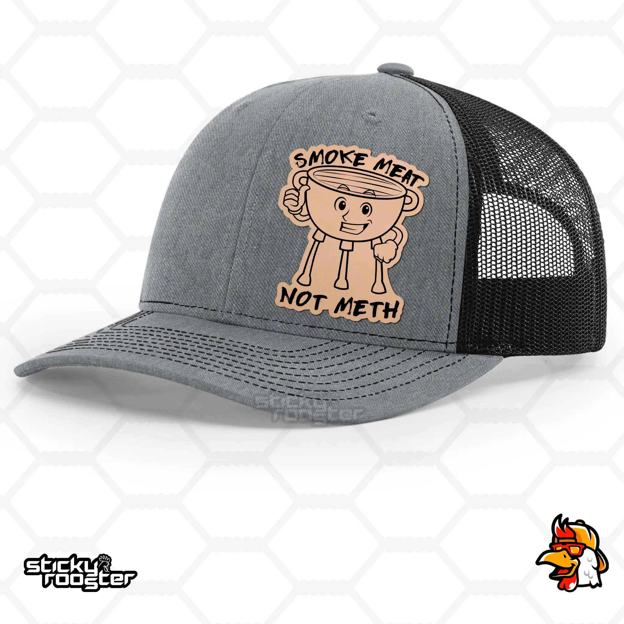 Smoke Meat Not Meth Leather Patch hat