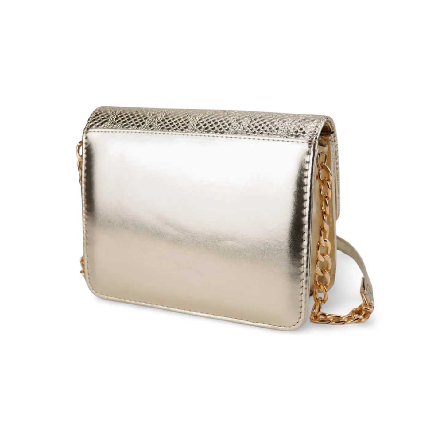 Stylish Metallic Croc Skin Texture Crossbody Purse For Women