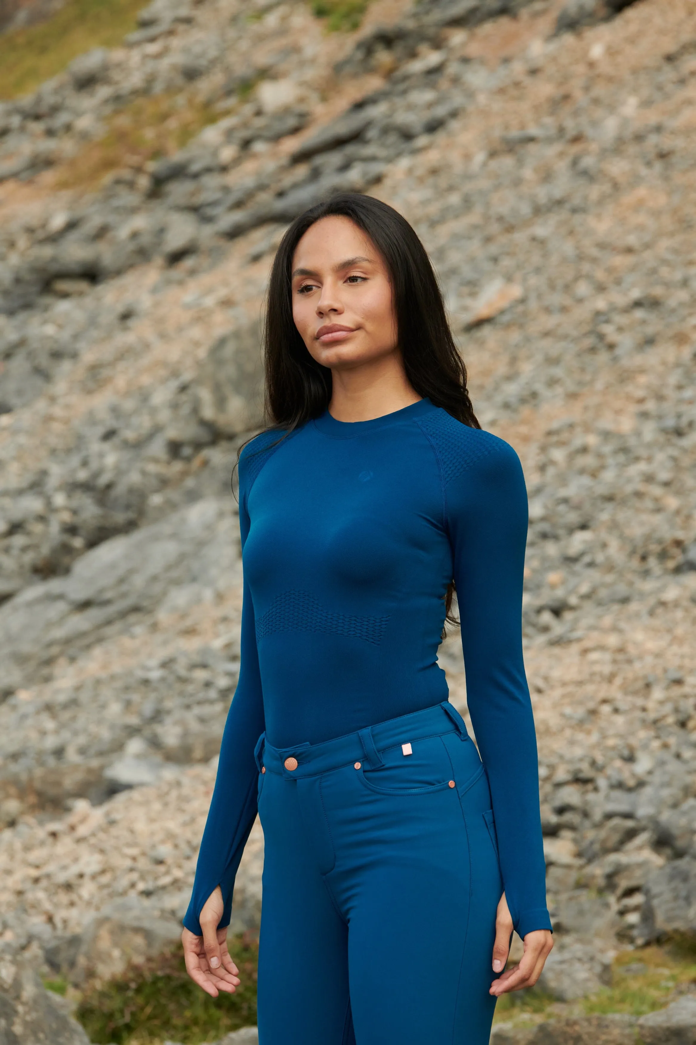 Thermal Seamless Base Layer Top - Petrol Blue